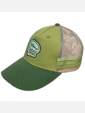 Dogfish Head Trucker Cap / Snapback Hat - Green & Beige